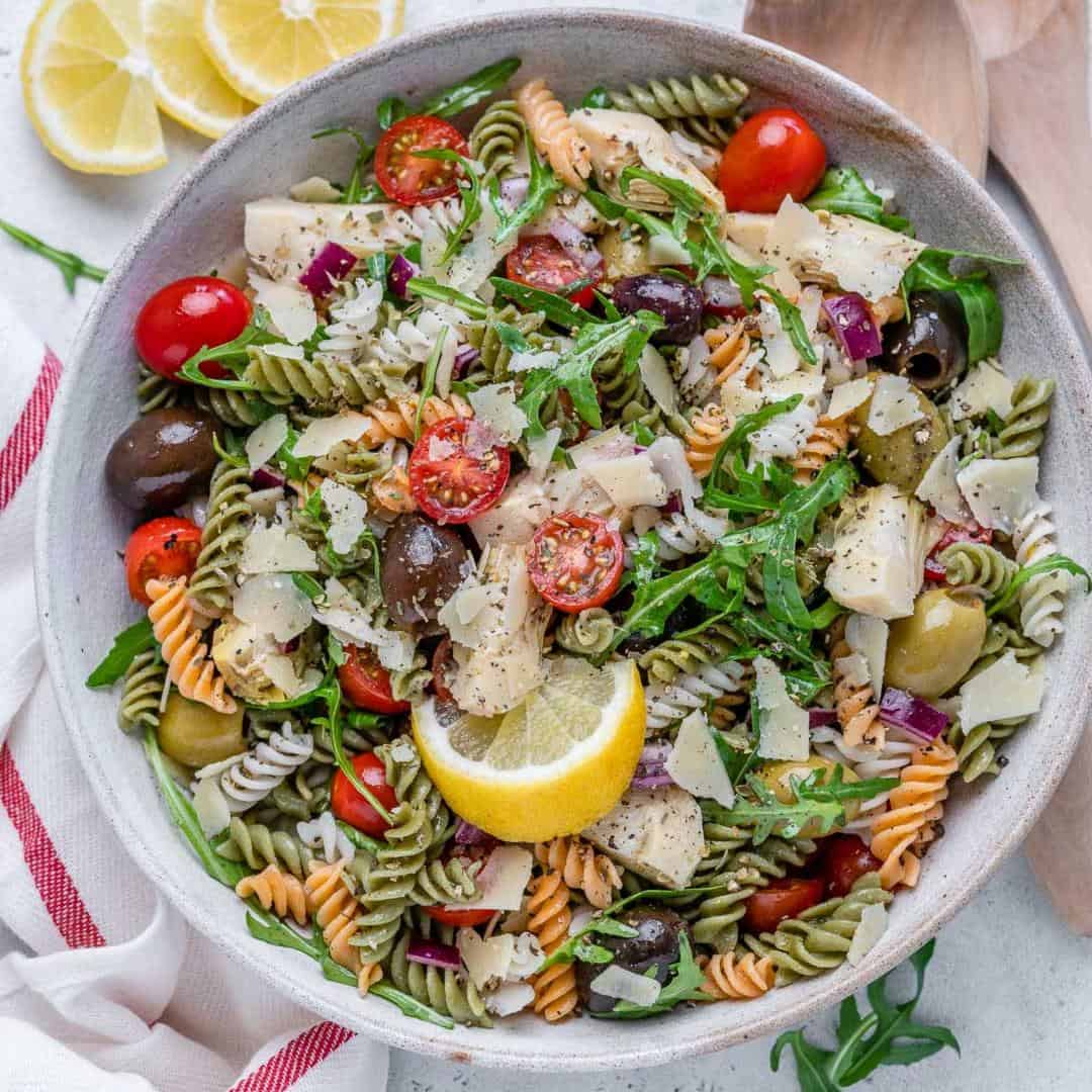 Easy Mediterranean Pasta Salad | Healthy Fitness Meals