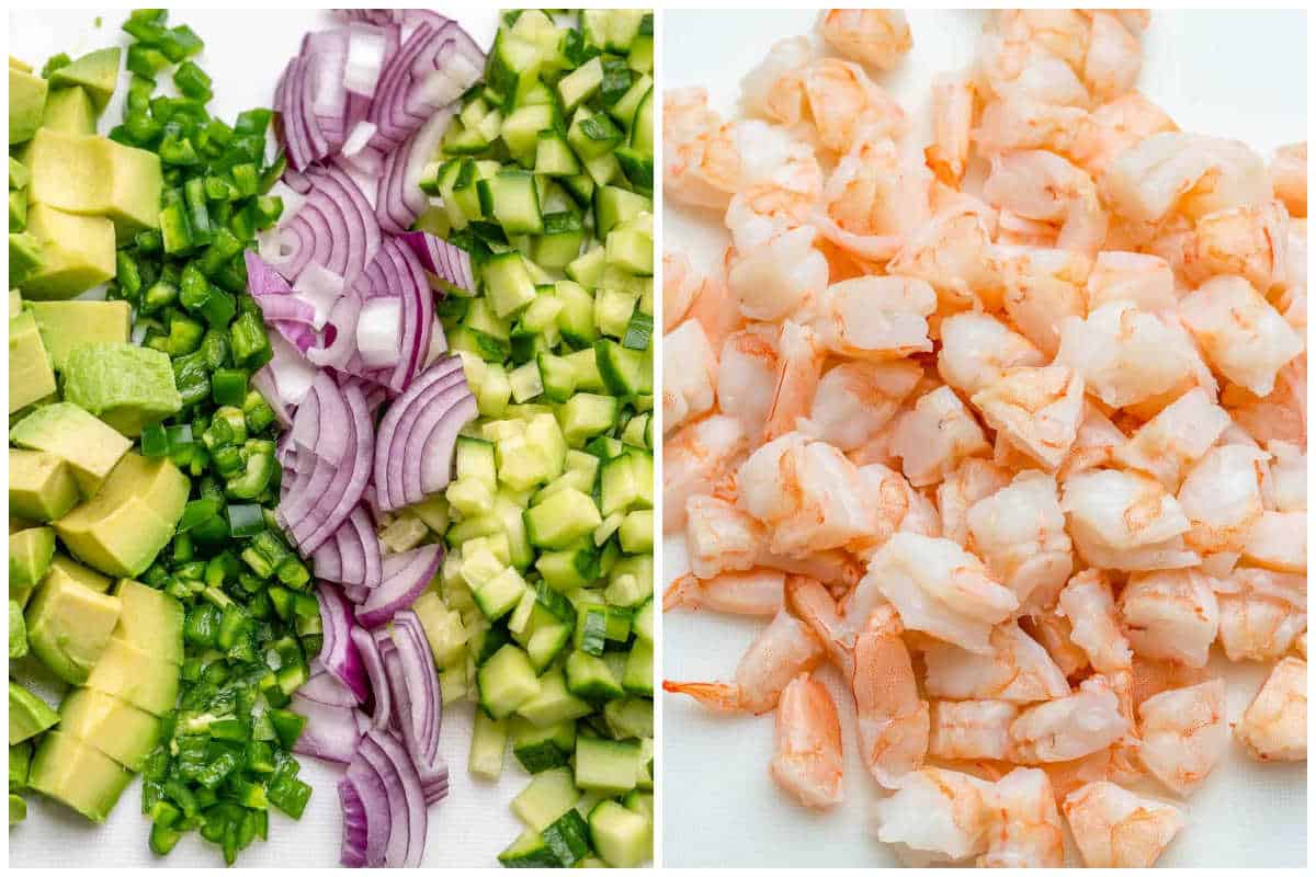 process shot to chop the veggies for the ceviche and chop the shrimp.