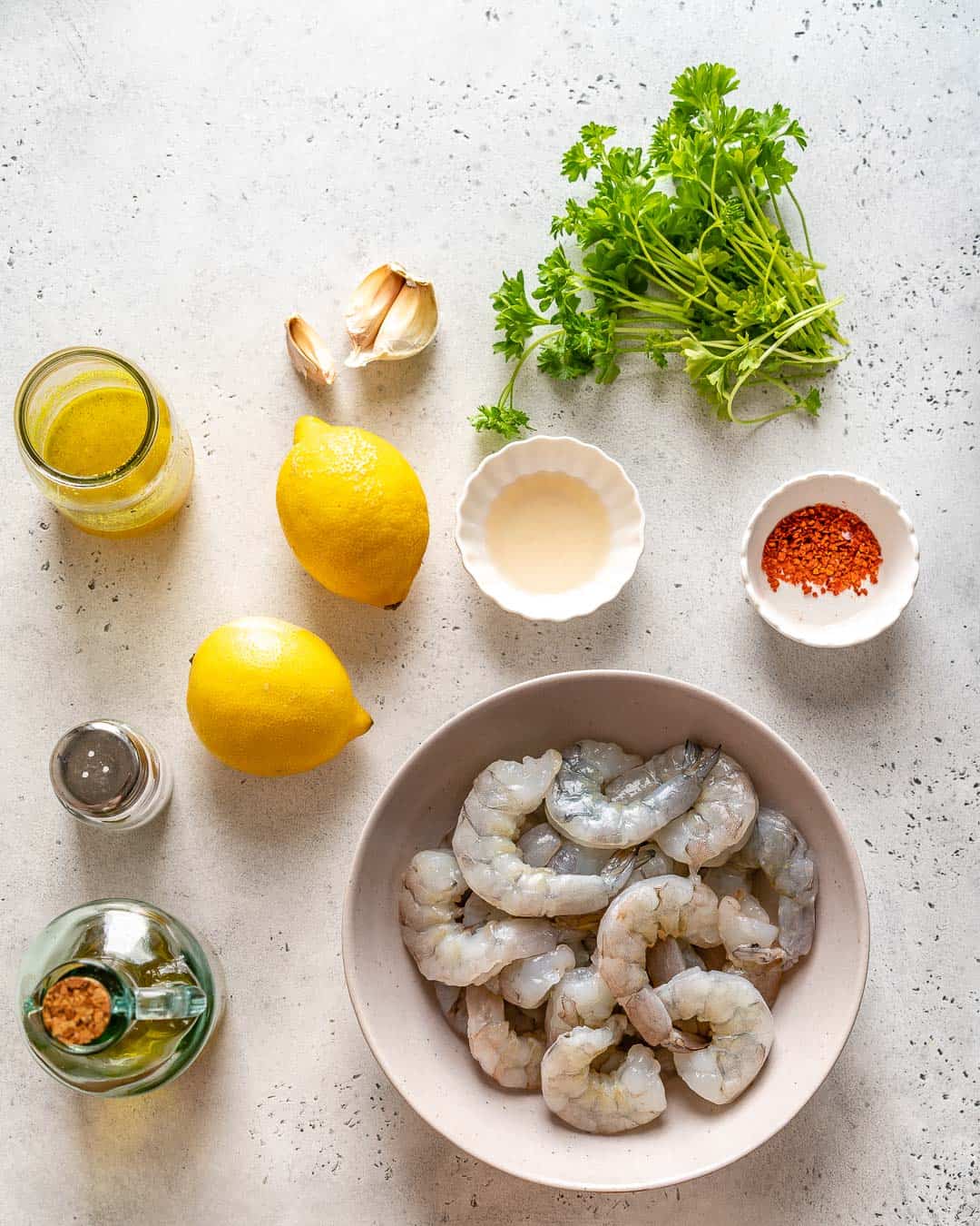 ingredients to make the lemon shrimp