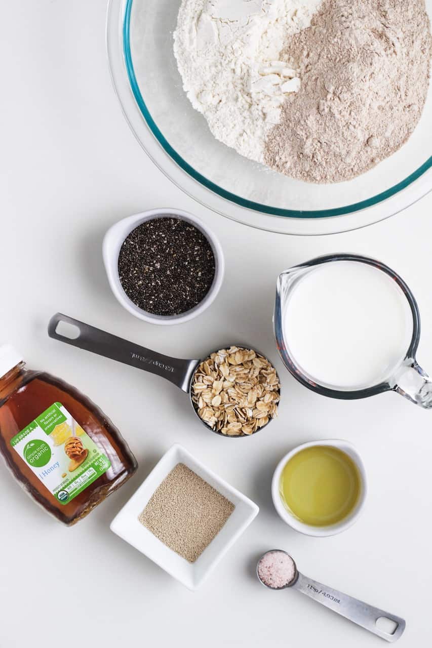 ingredients for chia seed bread
