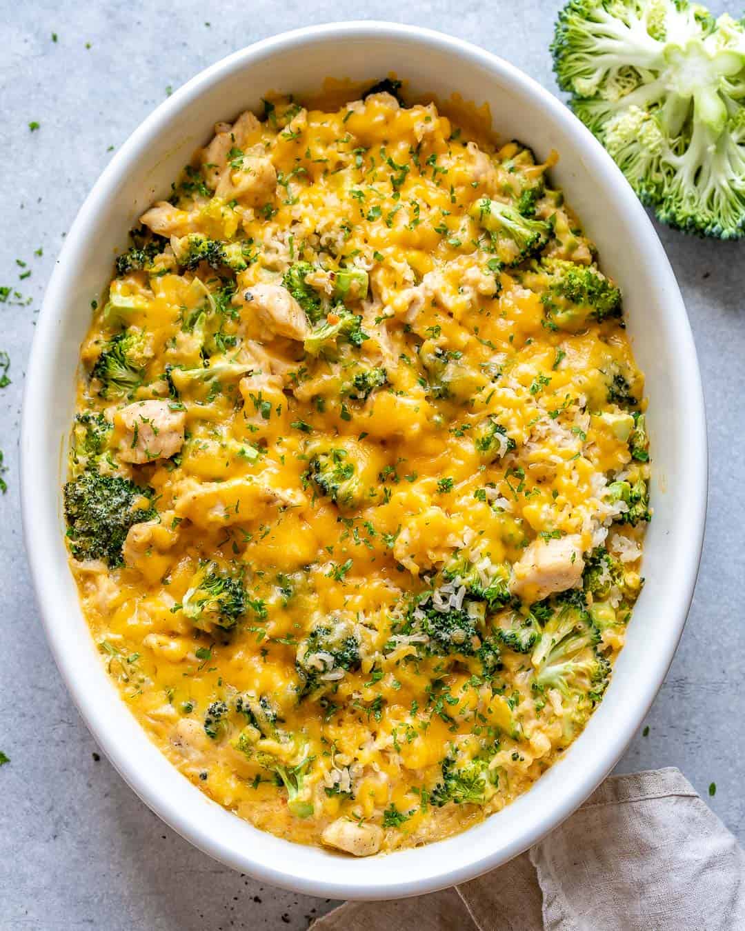 Baked finished chicken broccoli casserole