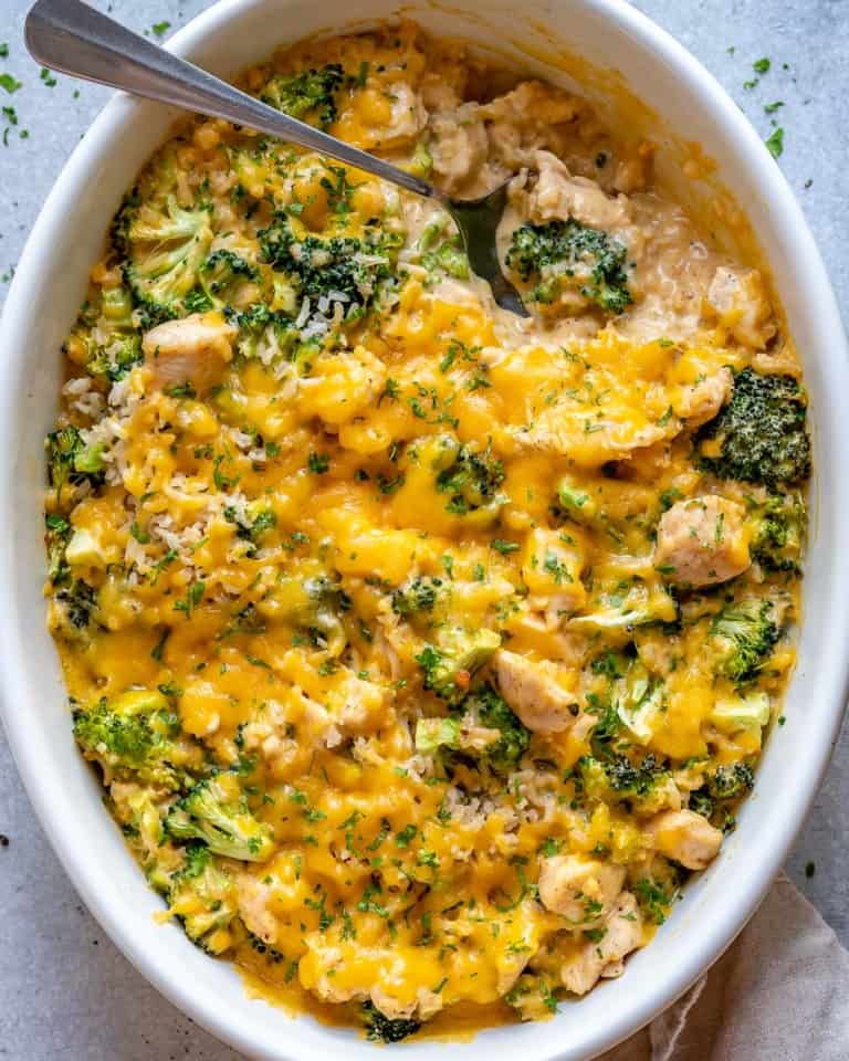 Easy Chicken Broccoli Rice Casserole | Healthy Fitness Meals