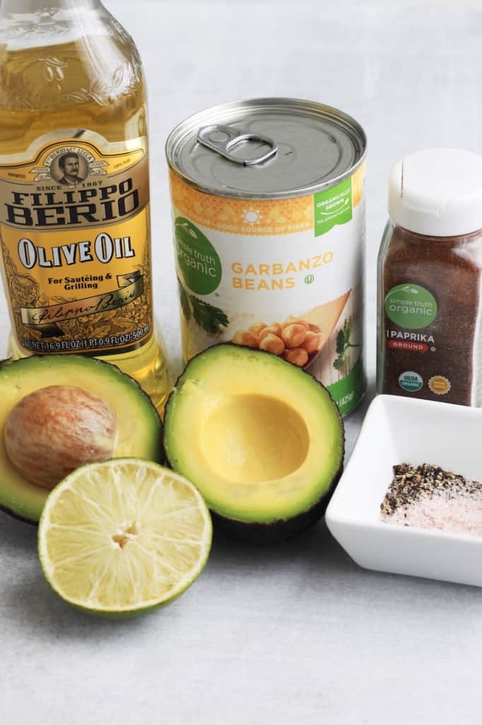 ingredients for the avocado hummus 