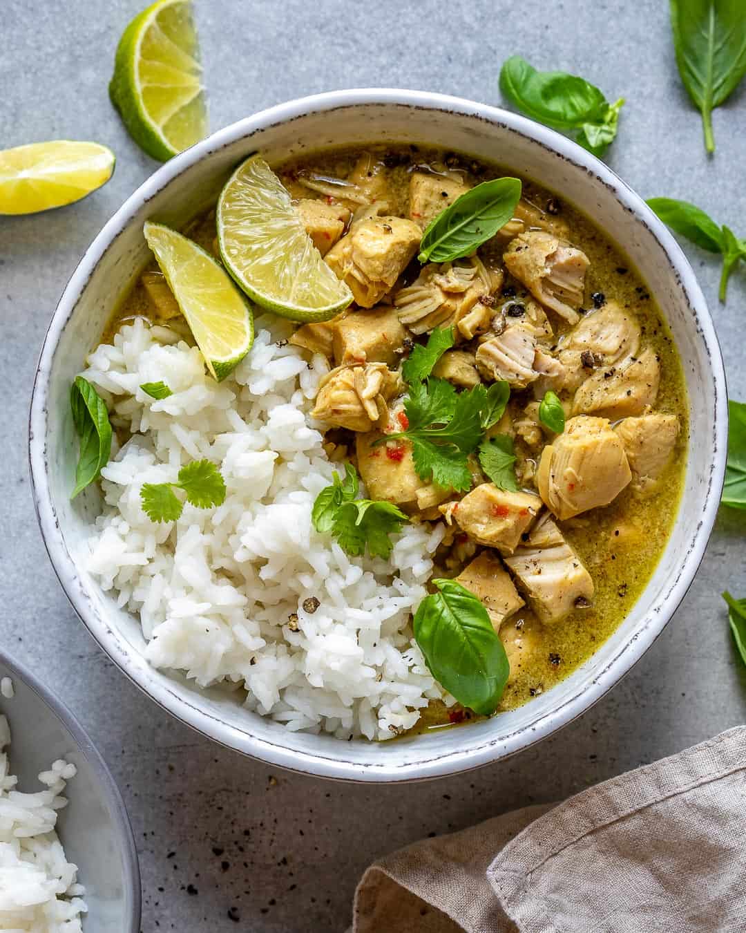 Bowl of Instant Pot Chicken Curry with rice