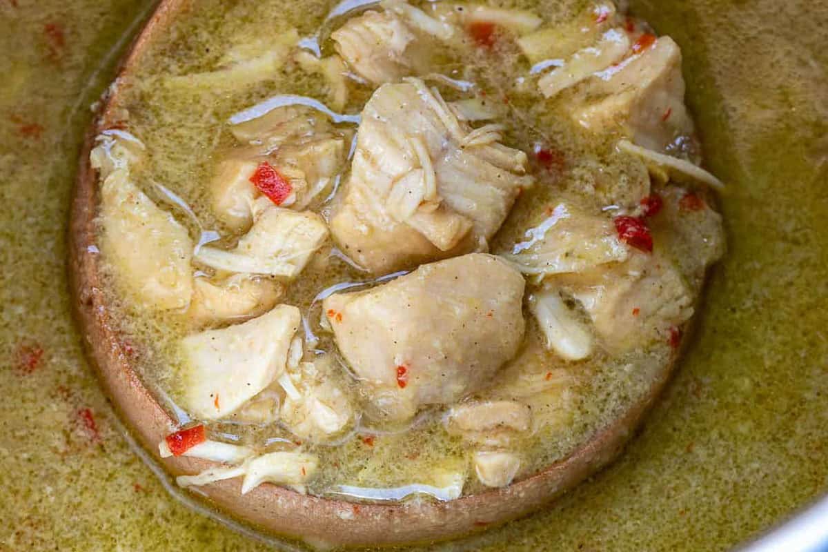 cooked chicken curry in the instant pot.