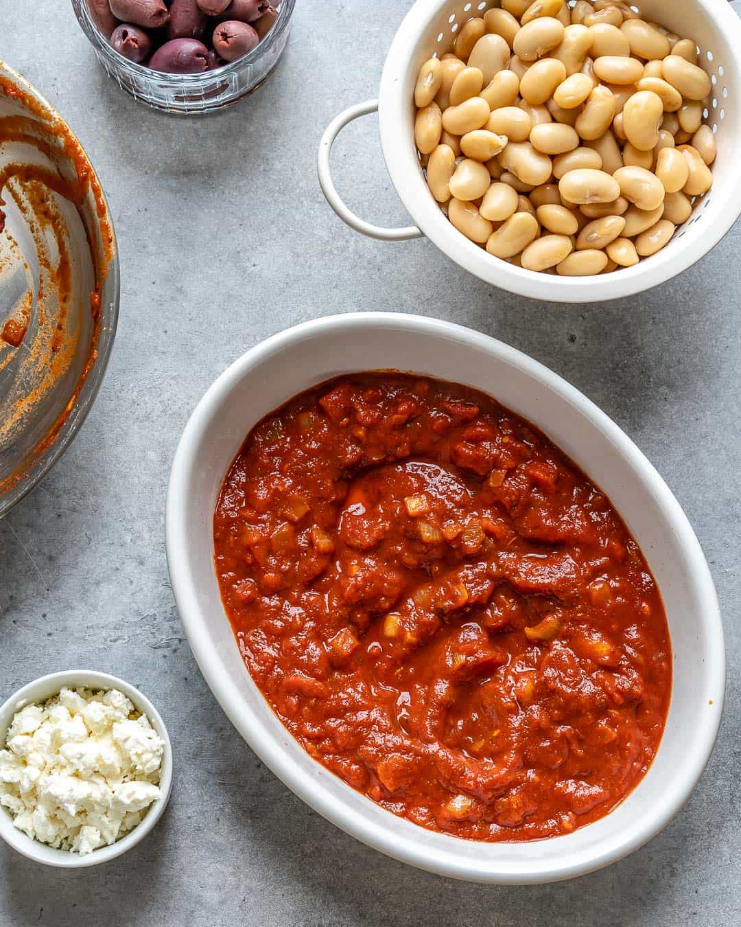 Make the sauce for the baked beans