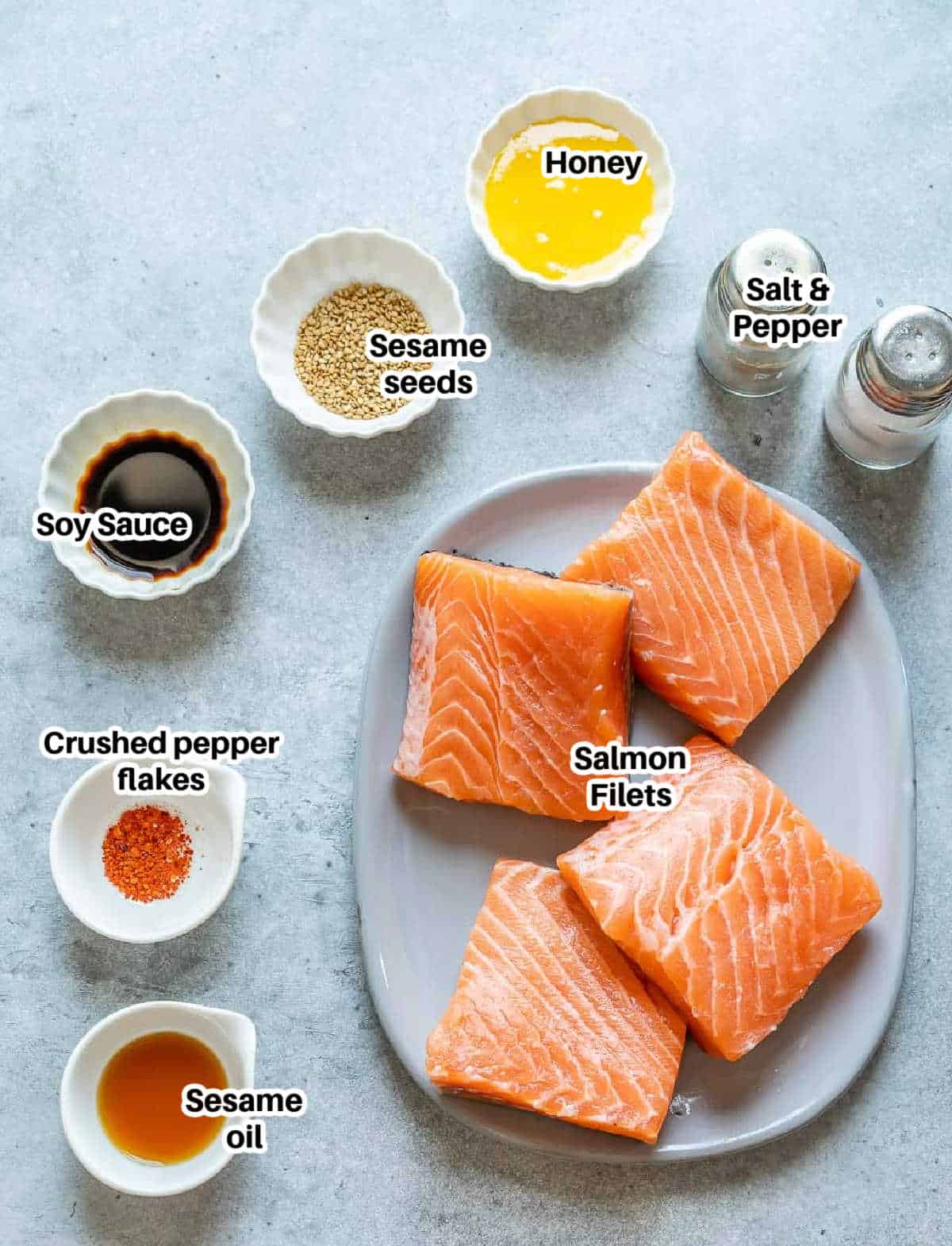 ingredients to make air fryer salmon.