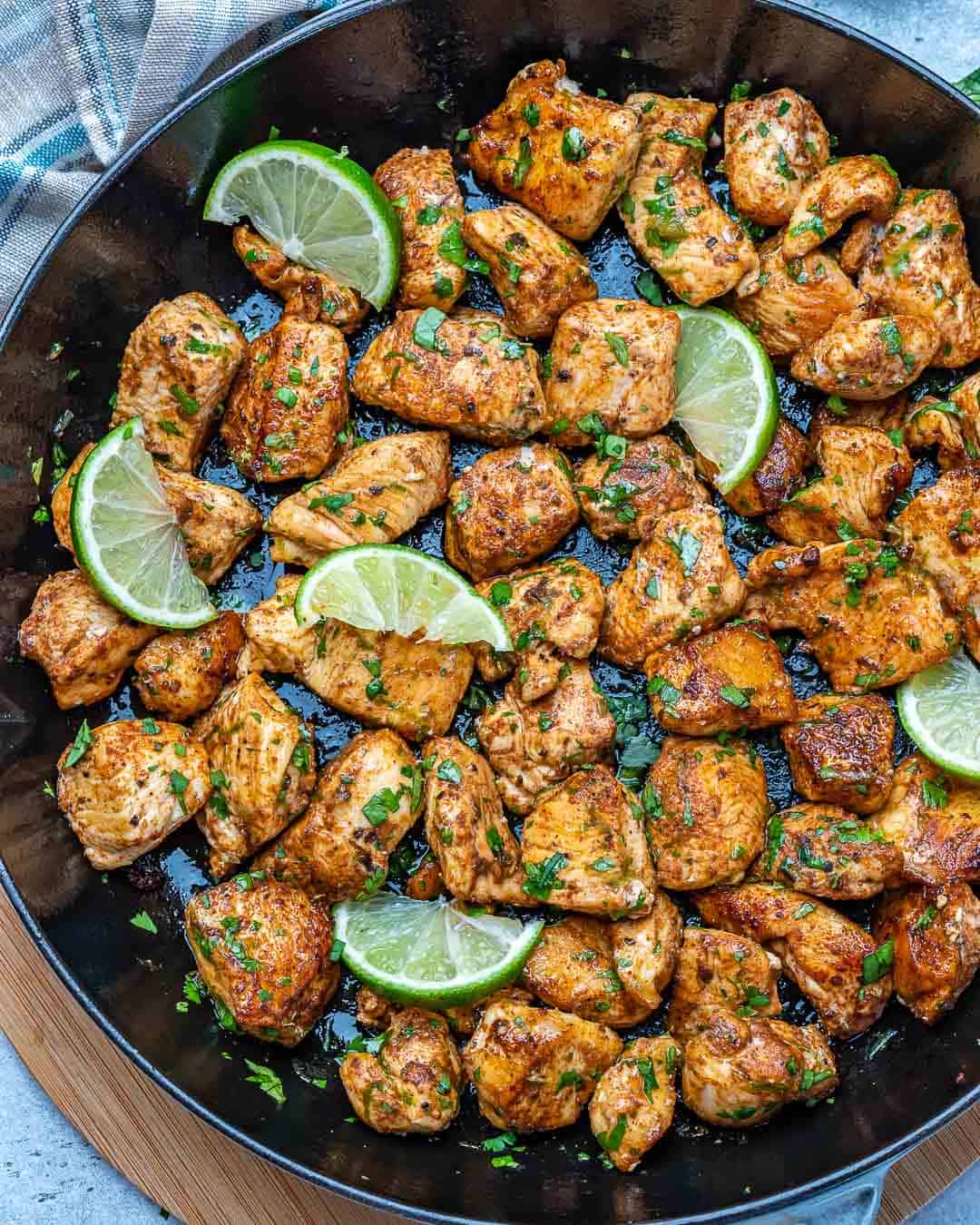 Juicy Cilantro Lime Chicken Bites Recipe | Healthy Fitness Meals