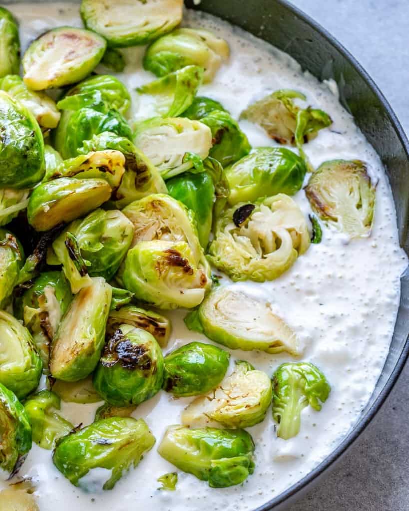 brussel sprouts in creamy sauce 