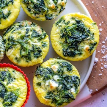 top view of egg muffins on a plate