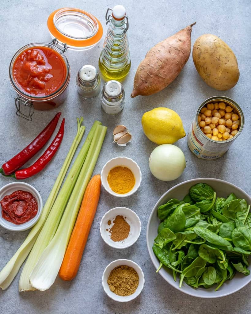 ingredients to make moroccan veggie soup