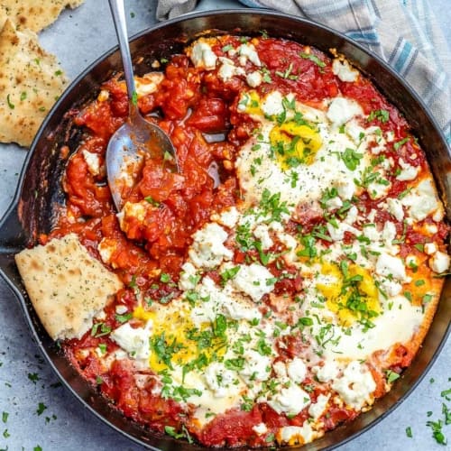 Easy Shakshuka Recipe With Feta - Healthy Fitness Meals