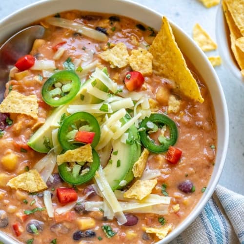 Crockpot Vegetarian Tortilla Soup - Healthy Fitness Meals