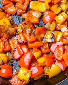cooked veggies for sweet and sour chicken