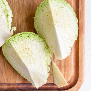 Green cabbage Quartered