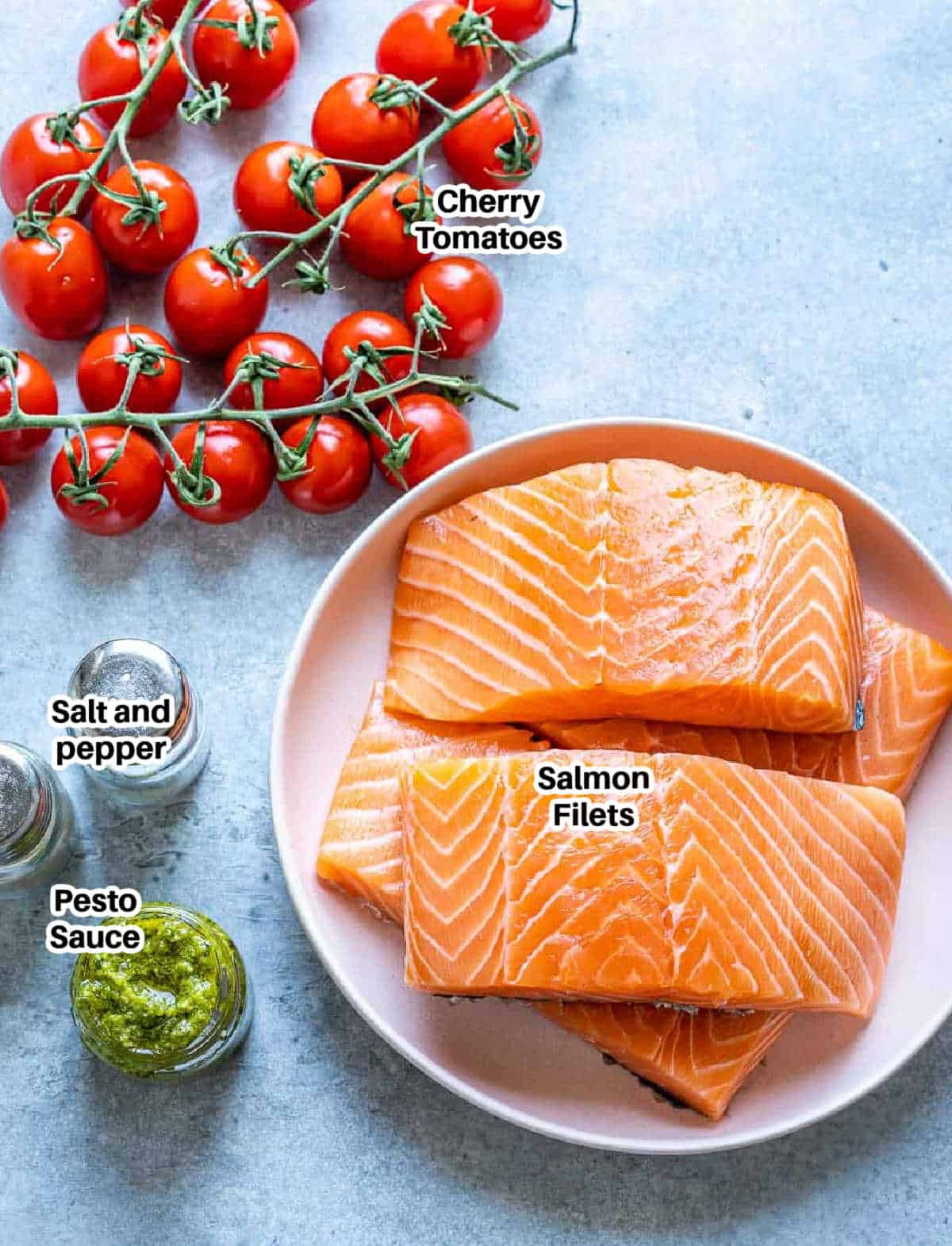 ingredients to make pesto salmon.