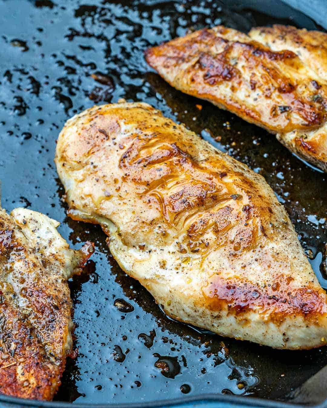 grilled chicken breast on a pan