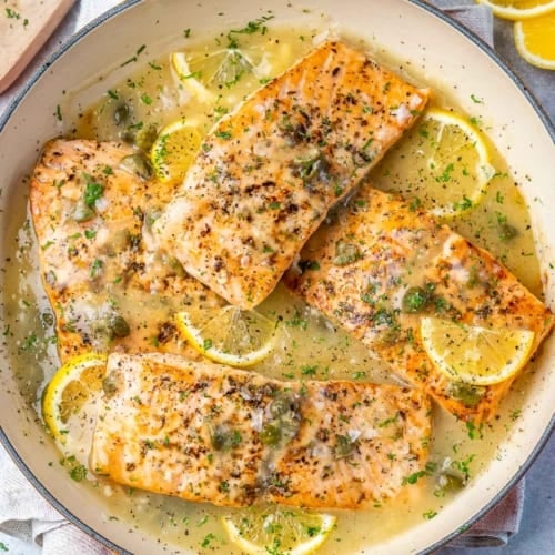 The BEST Salmon Piccata Recipe | Healthy Fitness Meals