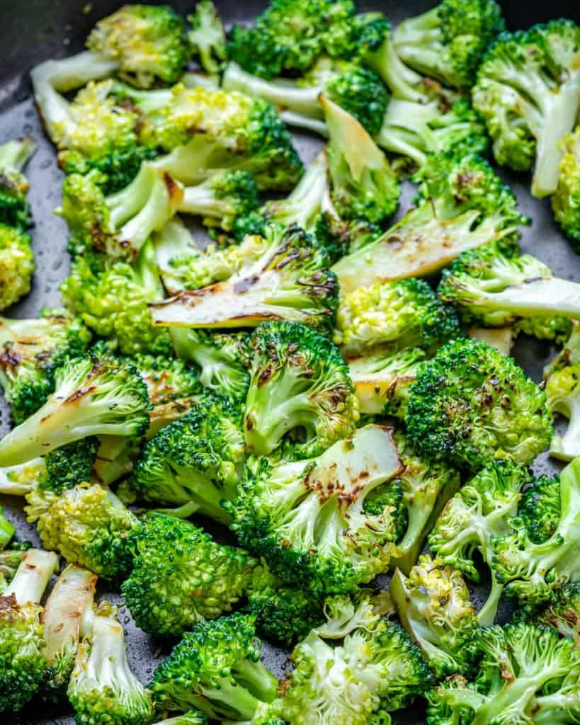 sauteed broccoli in pan