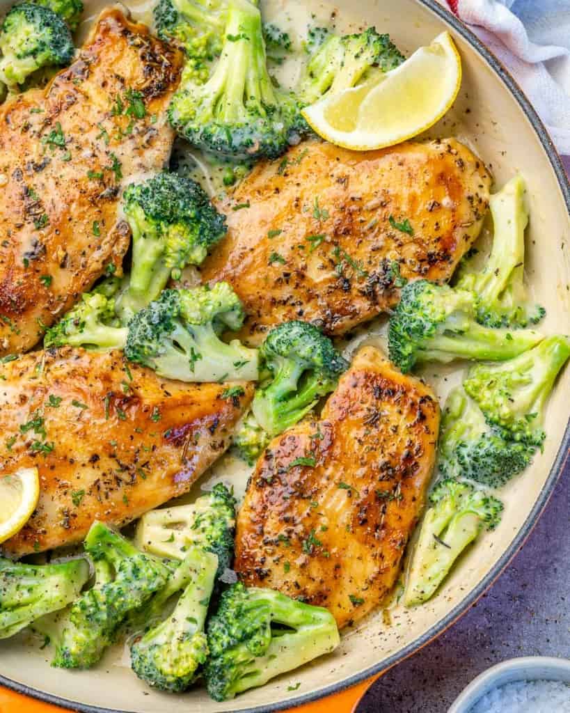 top view chicken and broccoli recipe 