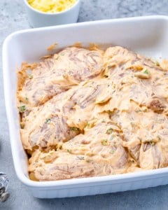 Chicken covered in buffalo mixture