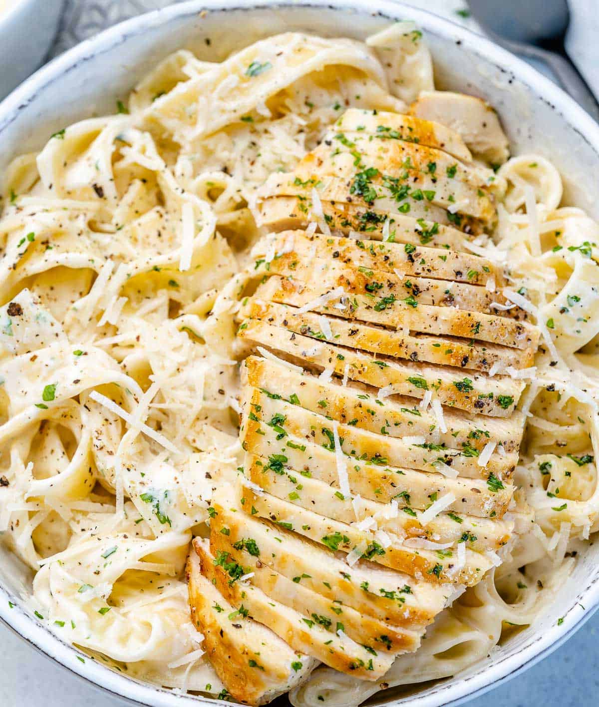 Healthier Chicken Fettuccine Alfredo | Healthy Fitness Meals