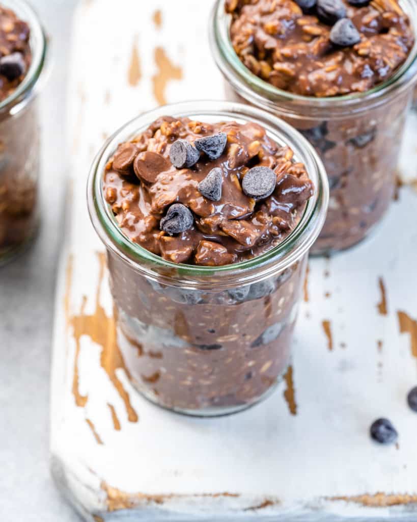 jar of oats and chocolate with chocolate chips