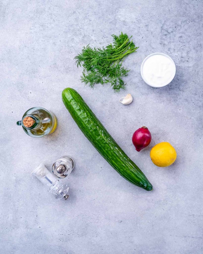 ingredients to make cucumber salad 