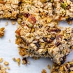 top view granola bars on a flat surface