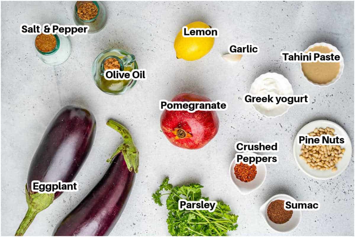 Ingredients to make baba ganoush.