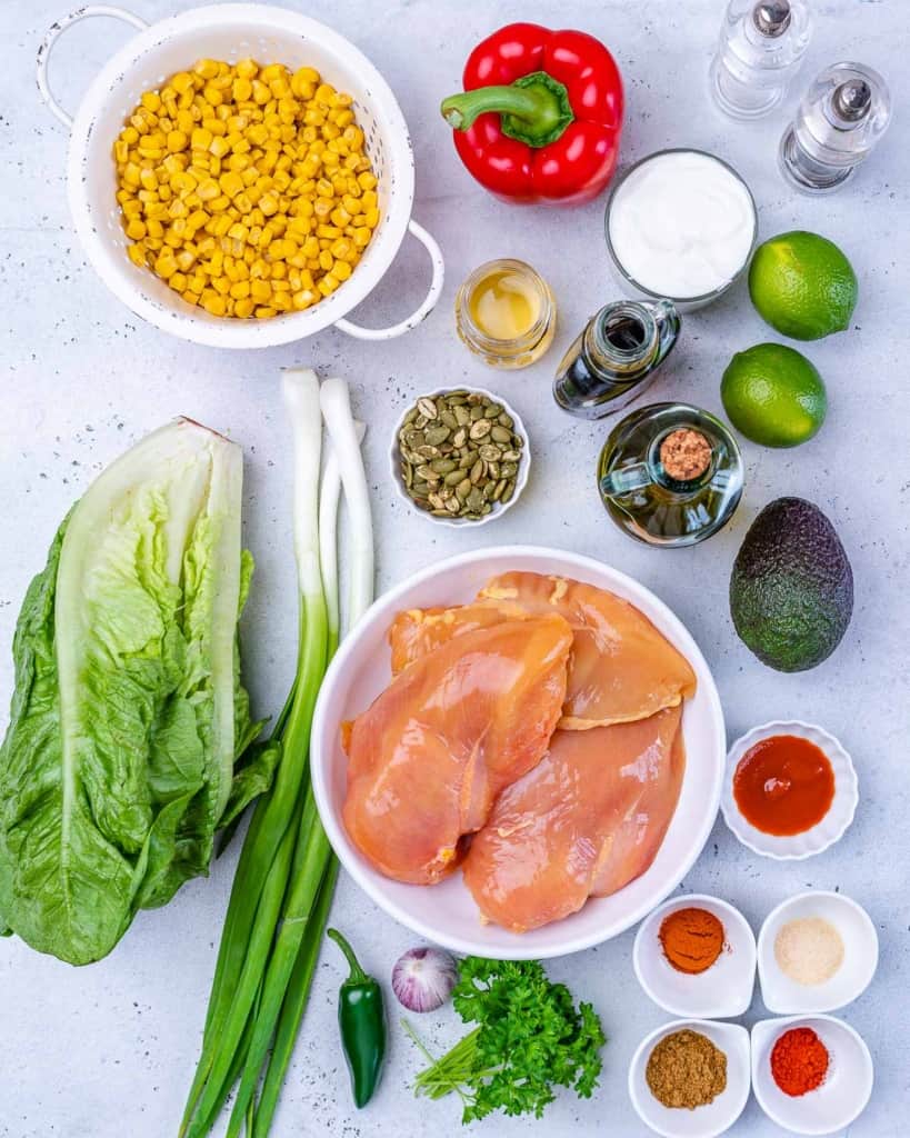 ingredients to make the chicken chopped salad 