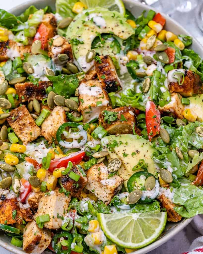 close up salad in bowl