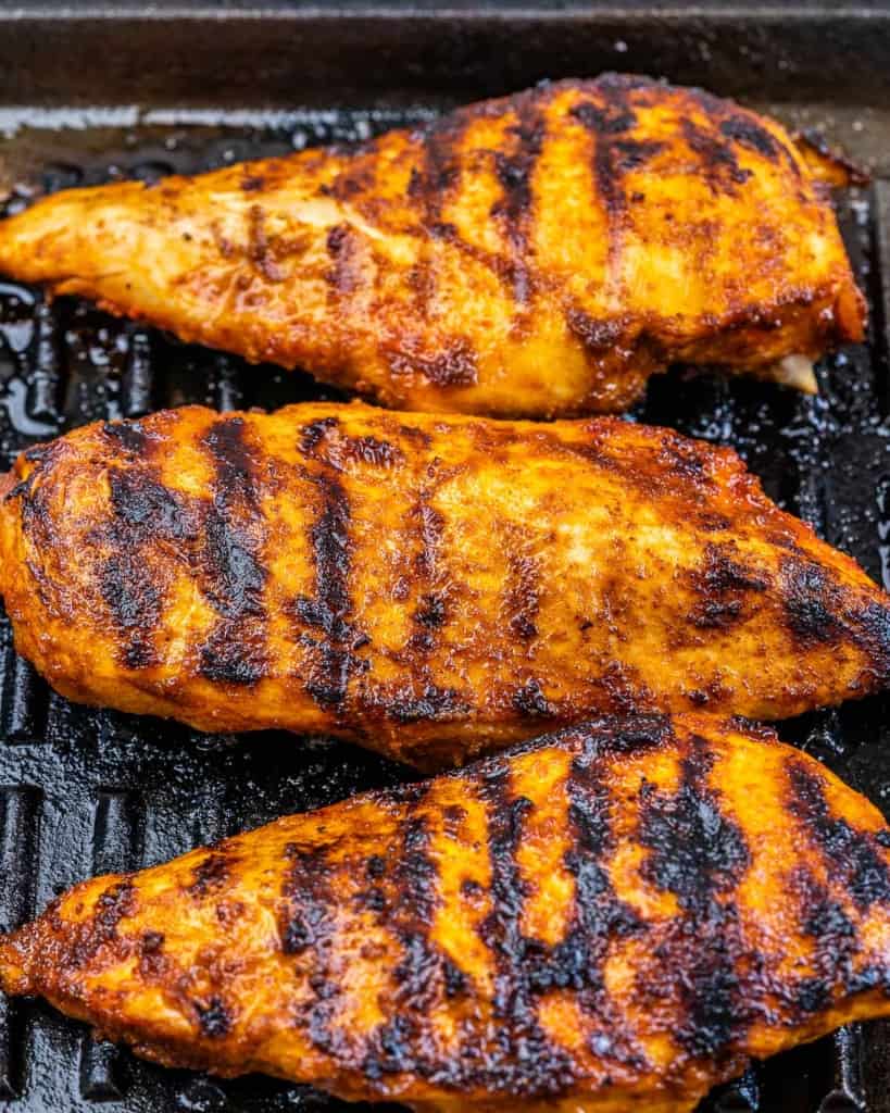 grilled chicken breast on a grilled pan