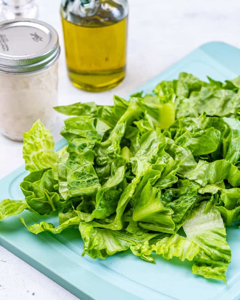 chopped romaine lettuce for salad 