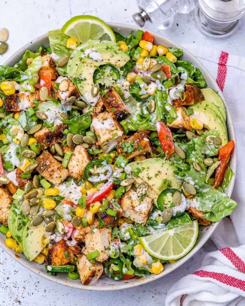 The BEST Chicken Chopped Salad - Healthy Fitness Meals