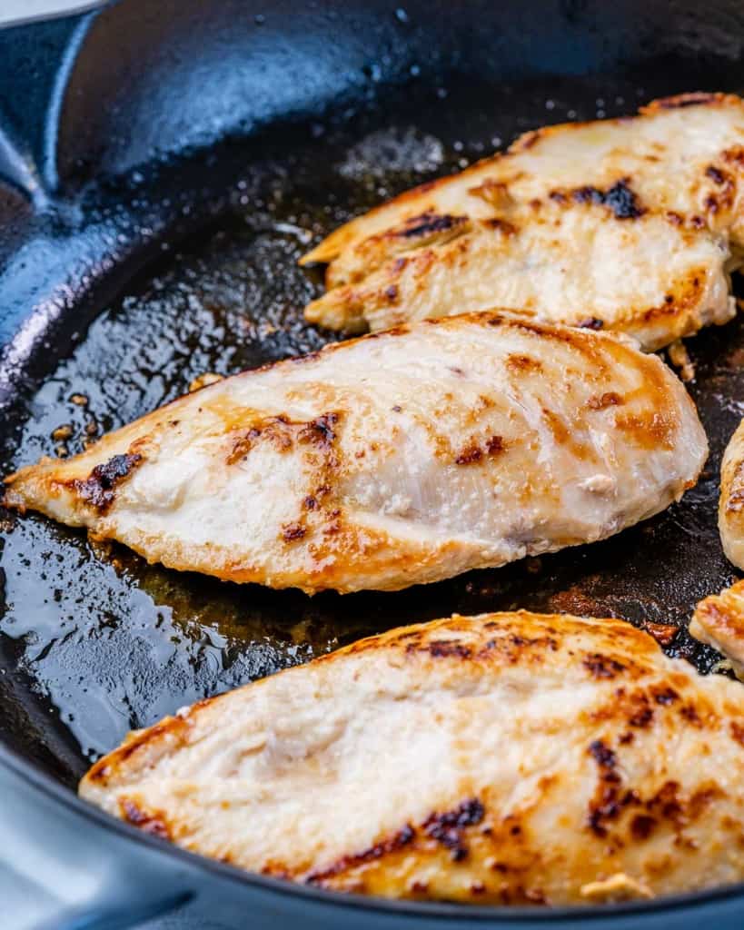 chicken breast cooked in skillet