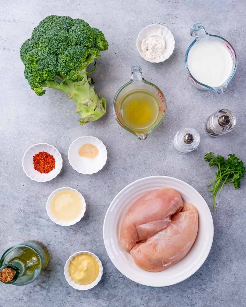 ingredients to make honey mustard chicken with broccoli 