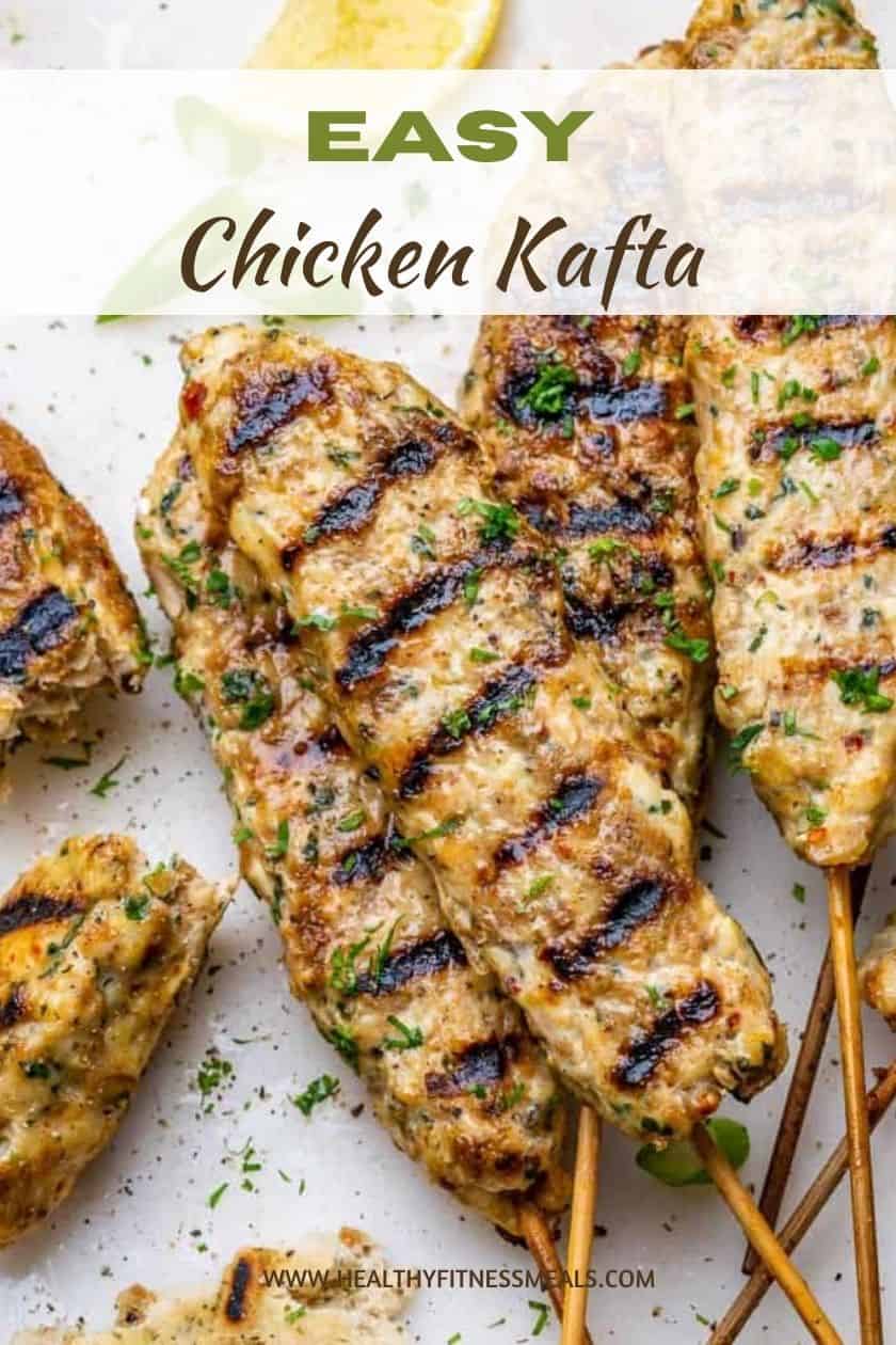Mediterranean Grilled Chicken Kafta Kabob - Healthy Fitness Meals