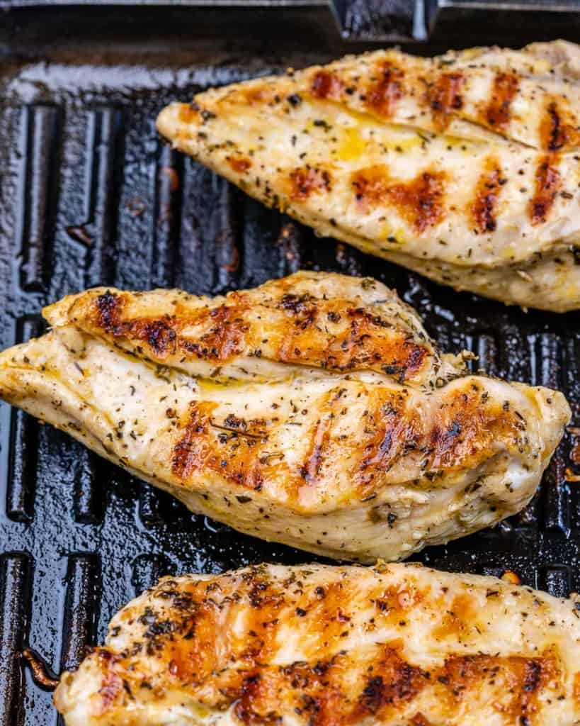 grilled chicken breast on a pan