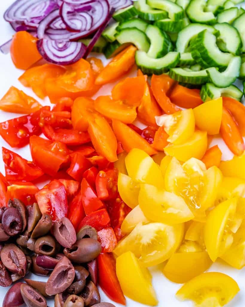 chopped veggies for the chicken salad