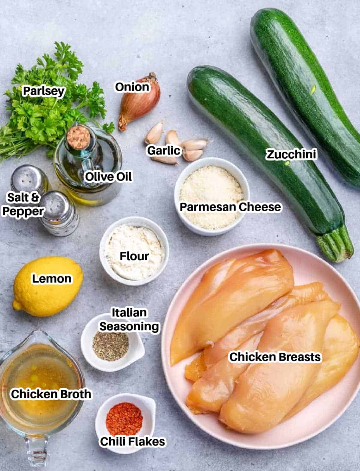 ingredients to make chicken scampi.