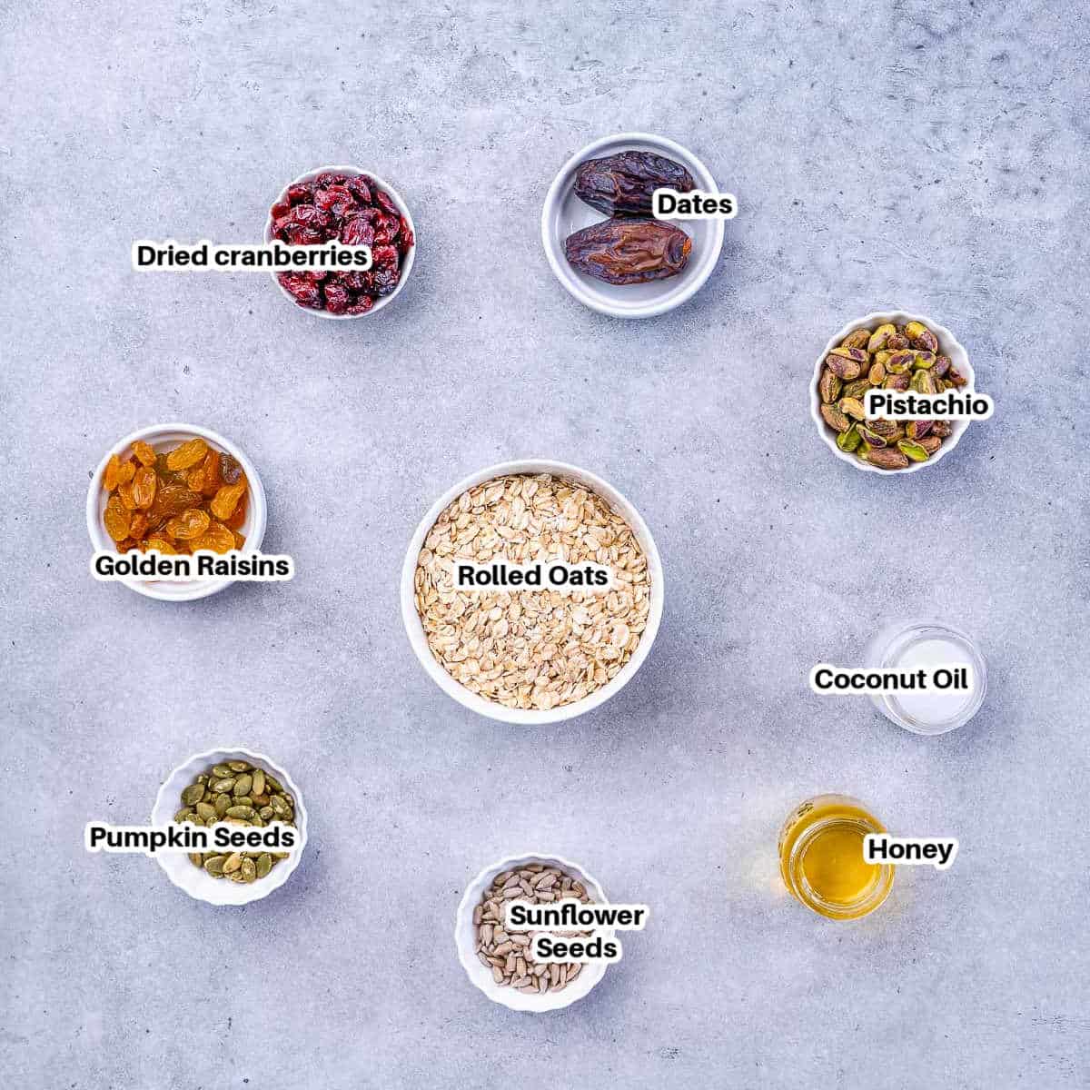 ingredient for homemade granola bar.