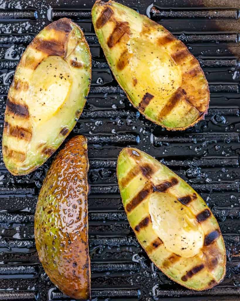 grilled avocado on grill