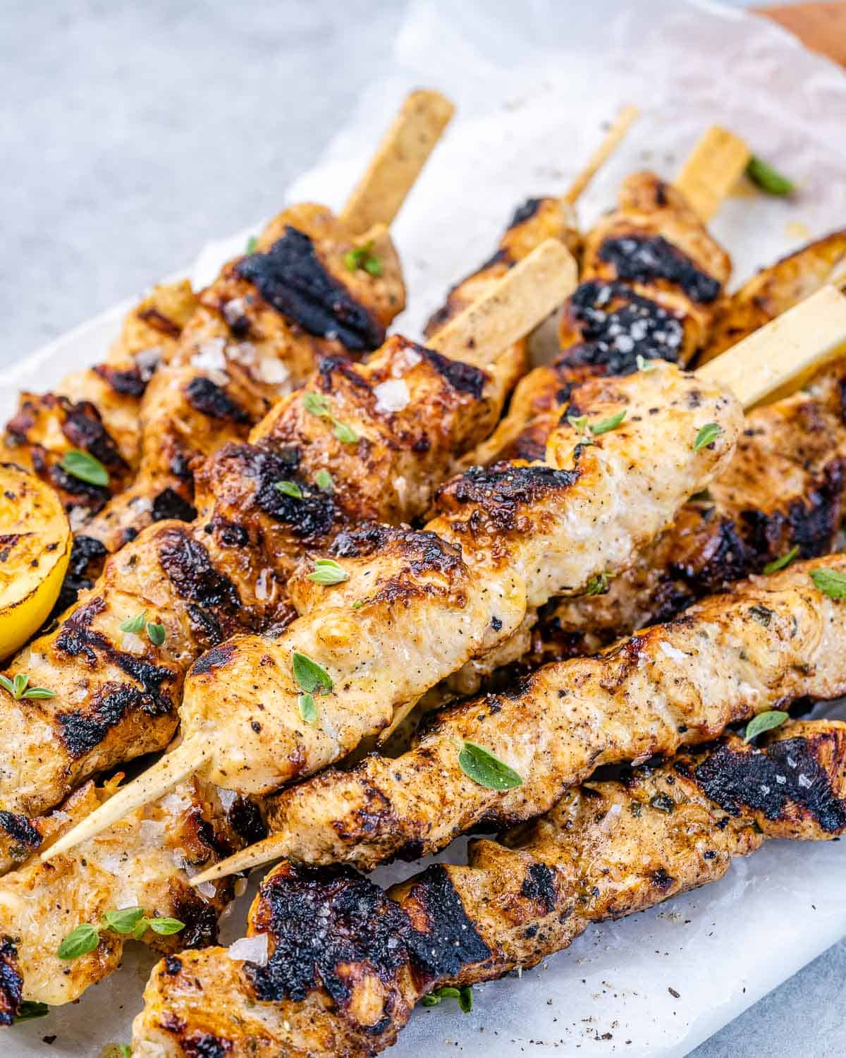 Lemony Marinated Chicken Skewers - Grilling Recipe