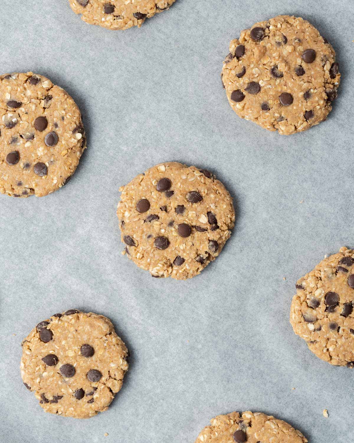 cookie-shaped on the sheet pan before baking.