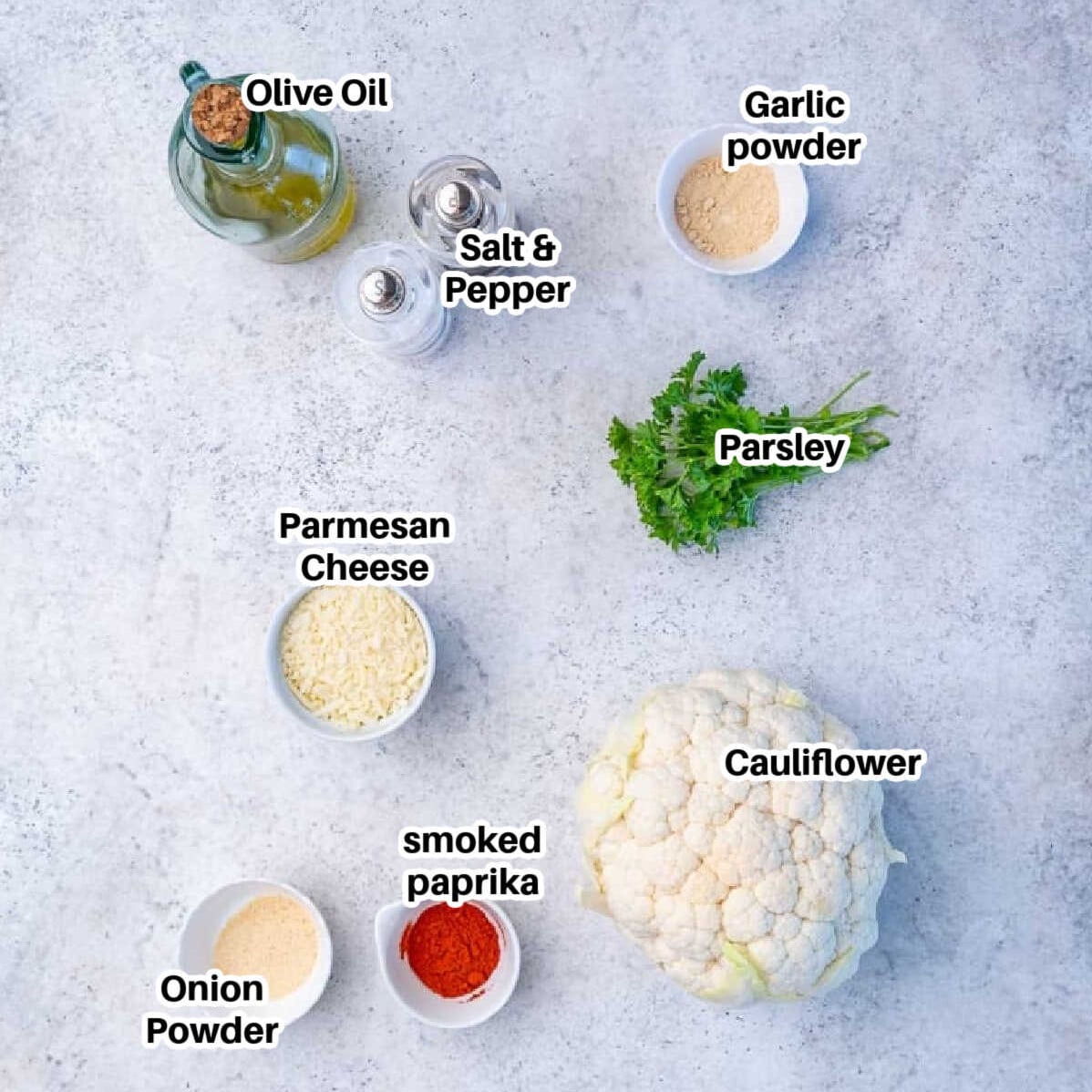 ingredients to make roasted cauliflower.