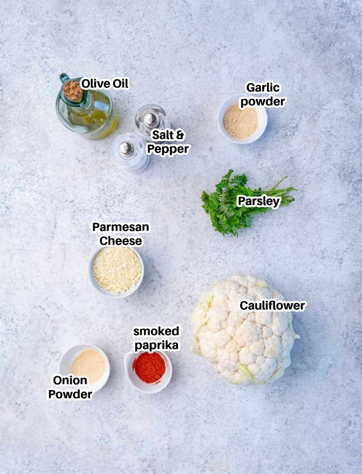 ingredients to make roasted cauliflower.