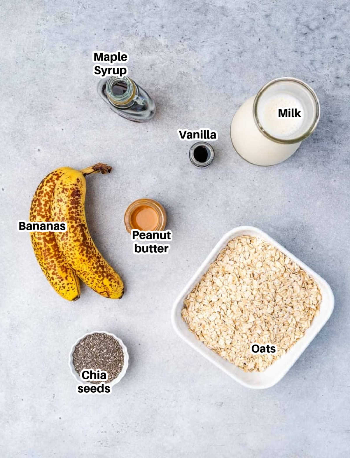 ingredients to make peanut butter overnight oats 
