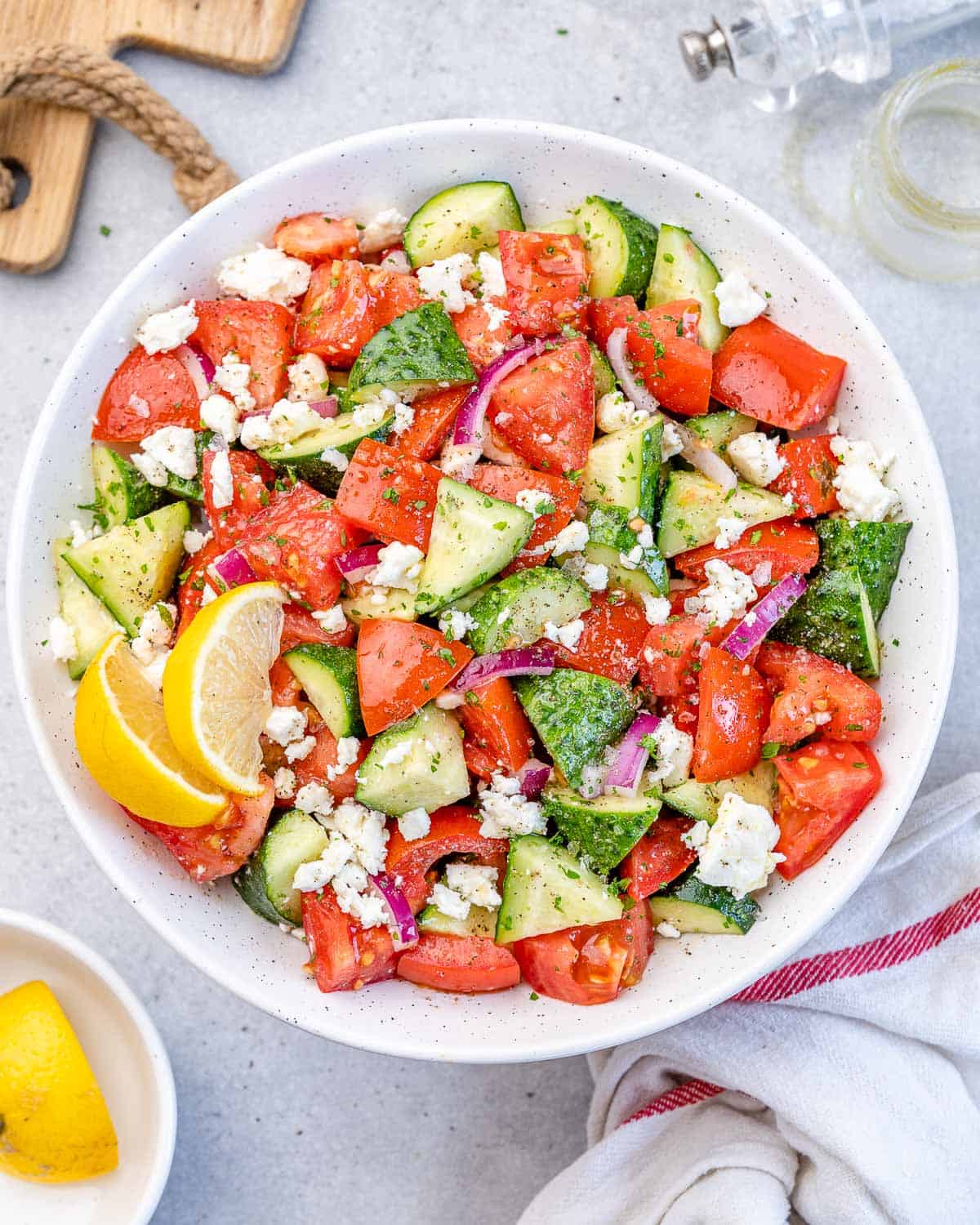 Easy Cucumber Tomato Feta Salad Healthy Fitness Meals