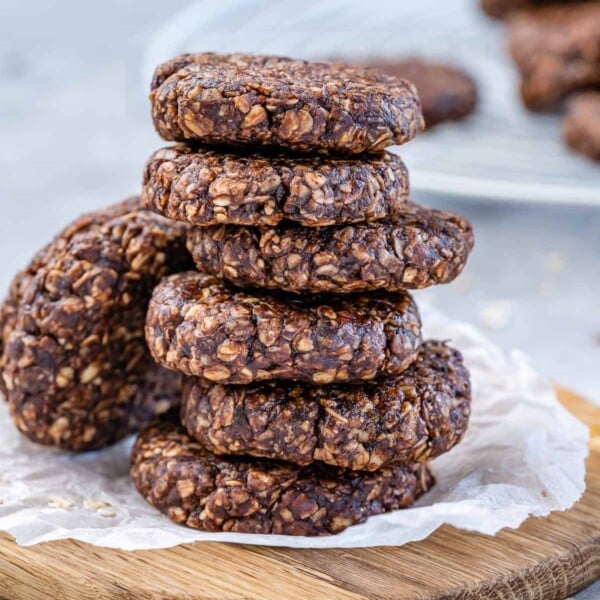 front view of chocolate oatmeal cookies